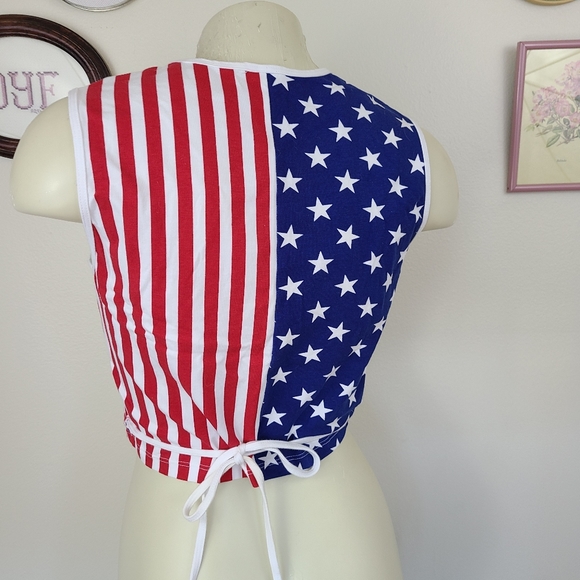 American Apparel USA Flag Crop Top | S - Picture 5 of 5